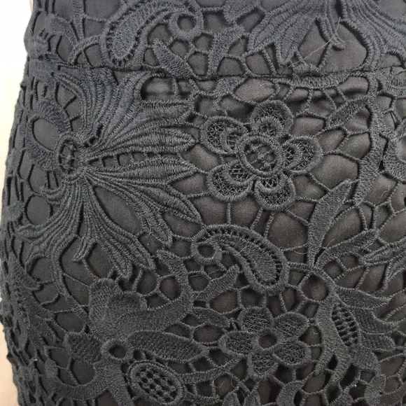 🔴Banana Republic Black Lace Skirt | Size 4P | Mini | Lined | Elegant Floral - Picture 3 of 5